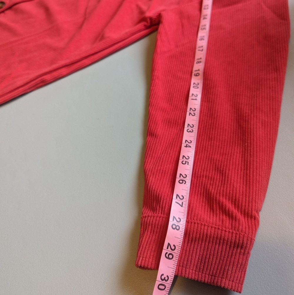 Red Fall Jacket ribbed Size Large - Picture 3 of 8